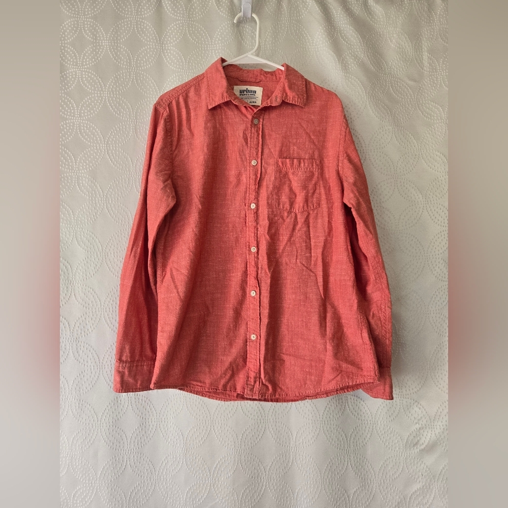Urban Pipeline Coral Button-Down Shirt